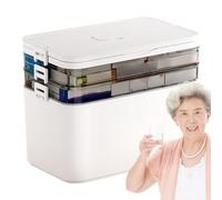 Compact Medicine Box - Pill Storage Holder, Clear Organizer with Easy Access, Medicine Case with Handle, Tablet Storage, for Convenient and Organized Medicines Management Students