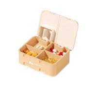 Compact Medicine Box with Pills Divider 2 Tiers Storage Systems for Organized Weekly Dosing Portable and Sturdy Travel Pills Case with Divider