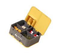 Compact Medicine Box with Pills Divider 2 Tiers Storage Systems for Organized Weekly Dosing Portable and Sturdy Double Layer Pills Cutter Organizers