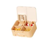 Compact Medicine Box with Pills Divider 2 Tiers Storage Systems for Organized Weekly Dosing Portable and Sturdy Weekly Pills Organizers with Cutter