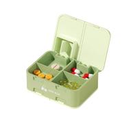 Compact Medicine Box with Pills Divider 2 Tiers Storage Systems for Organized Weekly Dosing Portable and Sturdy Dense Medication Splitter Box