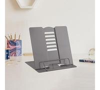 Compact Metal Book Stand Adjustable Reading Rest Holder for Desk, Portable Sturdy Bookstand for Cookbook Textbook Tablet Recipe Documents Sheet Music