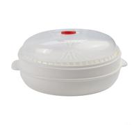 Compact Microwave Steamer Basket with Lid for Small-Batch Steaming of Vegetables and Side Dishes in Under 5 Minutes (Single level)