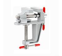 Compact Mini Bench Vise Made of Aluminum Alloy and Cast Steel for Crafts Woodworking Jewelry Making and Small Projects (Silver)