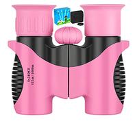 Compact Mini Binoculars for Kids - 8x21 Zoom Kids Binoculars Toy Gift Shock Proof for 3-15 Years Old Boys Girls Bird Watching Sporting Events Children Best Present (Pink)