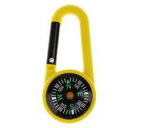 Compact Mini Compass Carabiner for Camping and Hiking, Plastic, 2 in 1, 7x3x1cm (Yellow)