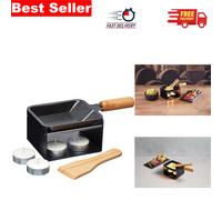 Compact Mini Raclette Grill with Wooden Spatula - Ideal for Romantic Dinners