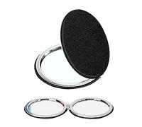 Compact Mirror, Makeup Mirror, Black Elegant Travel CosmeticMirror, Double Sided Mirror, Portable FoldingMirror, Magnifying Handheld Small Mirrorfor Women Girls Pocket, Purse or Wallet