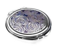 Compact Mirror - Rennie Mackintosh Cluster of Roses Design - Purple/Lilac