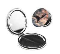 Compact Mirror The Eagle Flies Bravely in the Sky Pocket Travel Makeup Mirrors Double Sided 1x/2x Magnifying Foldable Mini Cosmetic Mirrors Portable Handheld Beauty Mirror for Women Girls Gift