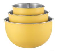 Compact Mixing Bowl Made from 304 Stainless Steel with Lid for Efficient Salad Mixing and Ingredient Prep (3 Yellow)