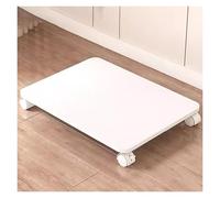 Compact Mobile Printer Stand with Locking Wheels & Storage Shelf - Ideal Under Desk Printer Cart for Home Office Small Spaces 1 Tier Modern White Design (H 60 * W 45 cm)