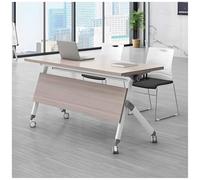 Compact Mobile Seminar Desk Folding Meeting Table with Lockable Casters Premium Metal Frame Rolling Office & Classroom Table for Collaborative Workspaces