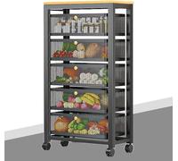 Compact Mobile Storage Cabinet with Slide-out Shelves, Rolling Utility Cart for Efficient Kitchen and Bathroom Organization