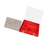 Compact Model Workbench Organizer Case, 22cm / 8.7in Clamshell Hobby Storage Tray for Desktop Assembly and Tool Access Portable Model Workbench Hobby Organizer Case Desktop Tool Storage Tray Assembly