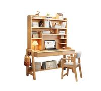 Compact Modern Pink Writing Desk 33.5" - Stylish Computer Desk with Drawers & Shelves, Perfect Home Office Furniture for Small Spaces, Farmhouse Chic Study Table & Workstation.