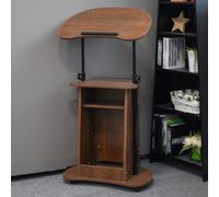 Compact Modern Reception Desk - Elegant Oak Finish Host Desk for Salons, Spas & Lobbies - Stylish & Functional Design for Small Spaces and Campuses