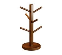 Compact Mug Holder, Space Saving Cup Holder, 12.2x5.12 inches Mug Tree with Counter Display, Wood Tree Stand, Storage Rack with Elegant Style, Beverage Stand for Wedding Cafe Restaurant Hotel