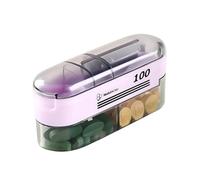Compact Multifunctional Cutter and with Easy Open Lid and Ergonomic Grip for Seniors Compact Pills Cutter and Storage Box