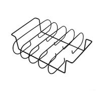 Compact Non-Stick BBQ Rack for Grilling Steaks, Compatible with Air Fryers, Easy Clean Metal Tray(Black)