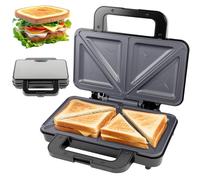 Compact Non-Stick Sandwich Maker with Dual Indicator Lights, Automatic Temperature Control, Cool Touch Handle, Non-Slip Base, 4 Slice Electric Deep Fill Sandwich/Panini Press & Toastie Maker