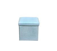 Compact Ottoman Bench with Storage - 40x25x25cm Linen Footstool Removable Lid Pouf for Living Room Dorm Office Couch Desk Dog Rest - Portable Small Foot Stool