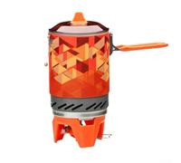 Compact Outdoor Stove System for Hiking Backpacking | 600g ultra-light weight, collapsible structure, easy pack storage, hiking essential, for durable build(orange)