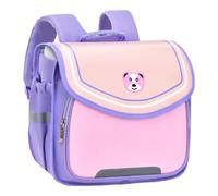Compact Oxford School Backpack with Flap and Side Pockets, Compact Format with Top Handle, Wide Front Flap with Bright Contrast Trim, Four Colour Variations, purple, 32x26x14, Rucksack Backpacks