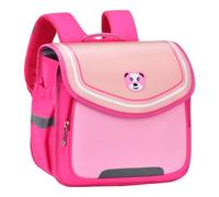 Compact Oxford School Backpack with Flap and Side Pockets, Compact Format with Top Handle, Wide Front Flap with Bright Contrast Trim, Four Colour Variations, Hot Pink, 32x26x14, Rucksack Backpacks