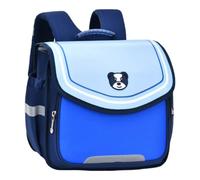 Compact Oxford School Backpack with Flap and Side Pockets, Compact Format with Top Handle, Wide Front Flap with Bright Contrast Trim, Four Colour Variations, blue, 32x26x14, Rucksack Backpacks