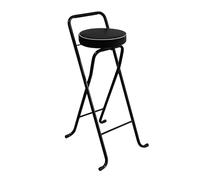 Compact Padded Folding High Chair - Stylish Round Kitchen Bar Stool for Breakfast Available in Black Brown and White - Space-Saving Furniture Solution