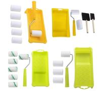 Compact Paint Roller Tray Set with High Density Foam Rollers for Edges and Trims (A)