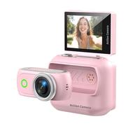 Compact Panoramic Action Camera Anti-Shake WiFi Mini Sports Camera 2.0in Flip Screen with Magnetic Neck Strap for First-person View Shooting