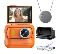 Compact Panoramic Action Camera Anti-Shake WiFi Mini Sports Camera 2.0in Flip Screen with Magnetic Neck Strap for First-person View Shooting