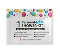 Compact Personal Shower Kit To-Go (Multi-Color) - Your Hygiene Companion for Travel, Gym, Camping | Shower on the Go | Shampoo, Soap, Towel. All in One (1)