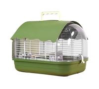 Compact Pet Carrier - Clear Travel Cage, Small Animals 2 Perches with Easy Lock for Hamster Guinea Pig Rabbit Acrylic with Ventilated Design Animal Cage Travel Kit for Home Garden Outdoor Park