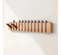 Compact Piano Key Design Wall Coat Rack with Foldable Hooks 12 Hooks for Coats Bags & Hats - Ideal for Entryway Closet Kitchen Bedroom & Bathroom.