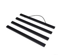 Compact Pine Wood Frame Set for Hanging Wall Scrolls and Posters with Leather Suspension Cord and Teak Design (31CM Black)