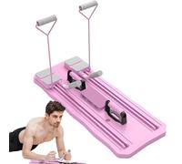 Compact Pink Pilates Reformer Board - Foldable & Portable Home Workout Machine