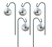 Compact Plant Stake, Mirror Garden Decor, Disco Ball Pot Stick Set, Reflective Floral Accent Stakes, Waterproof Plant Ornament for Planters Patio Indoor Outdoor Decoration 11.8in