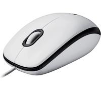 Compact, Plug-and-Play Optical USB Mouse - 910-001603 / Logitech M100 White