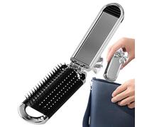 Compact Pocket Hairdresser - Folding Massage Comb with Reflective Mirror for Dry and Wet Texture Management, Lightweight Beauty Tool for Daily Outdoor Use