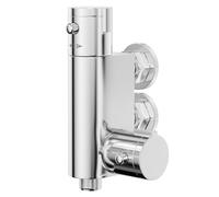 Compact Polished Vertical Thermostatic Bar Valve | Chrome | Brass | 81mm x 164mm x 88mm