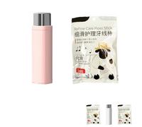 Compact Pop-Up Floss Box with 100 Floss Picks - Dental Floss Dispenser, Travel Floss Picks Case, Refillable and Convenient for Home and Travel Use (Pink Floss Box)