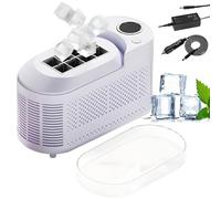 Compact Portable Ice Maker Machine - Makes 8 Ice Cubes in 10 Minutes, Dual Power Modes for Home, Office, Camping, RV Car Use