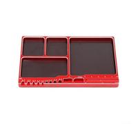 Compact Portable Magnetic Screw Tray For Workshop Bench Or Field Use With Strong Adsorption To Keep Small Fasteners And Metal Parts Securely In Place(Red)