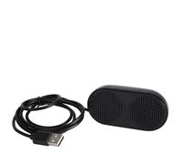 Compact Portable USB Speaker with Dual Horn and Decoding Sound Card for Streaming and Gaming in Black (Black)