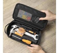 Compact Pouch for Outdoor Essentials - Heavy-Duty Oxford Cloth Handheld Tool Kit with Multi-Compartment Storage, Zipper & Drawstr