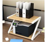 Compact Printer Stand with File - Under Desk Storage Solution Thickened Density Board & Carbon Steel Bracket for Small Spaces Home Office (44x28x30cm/17x11x12in)