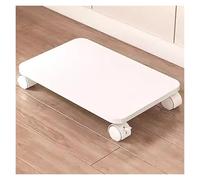 Compact Printer Stand with Lockable Wheels Under Desk Printer Cart Home Office Rolling Printer Holder White 45x30cmIdeal for Space Saving and Organization